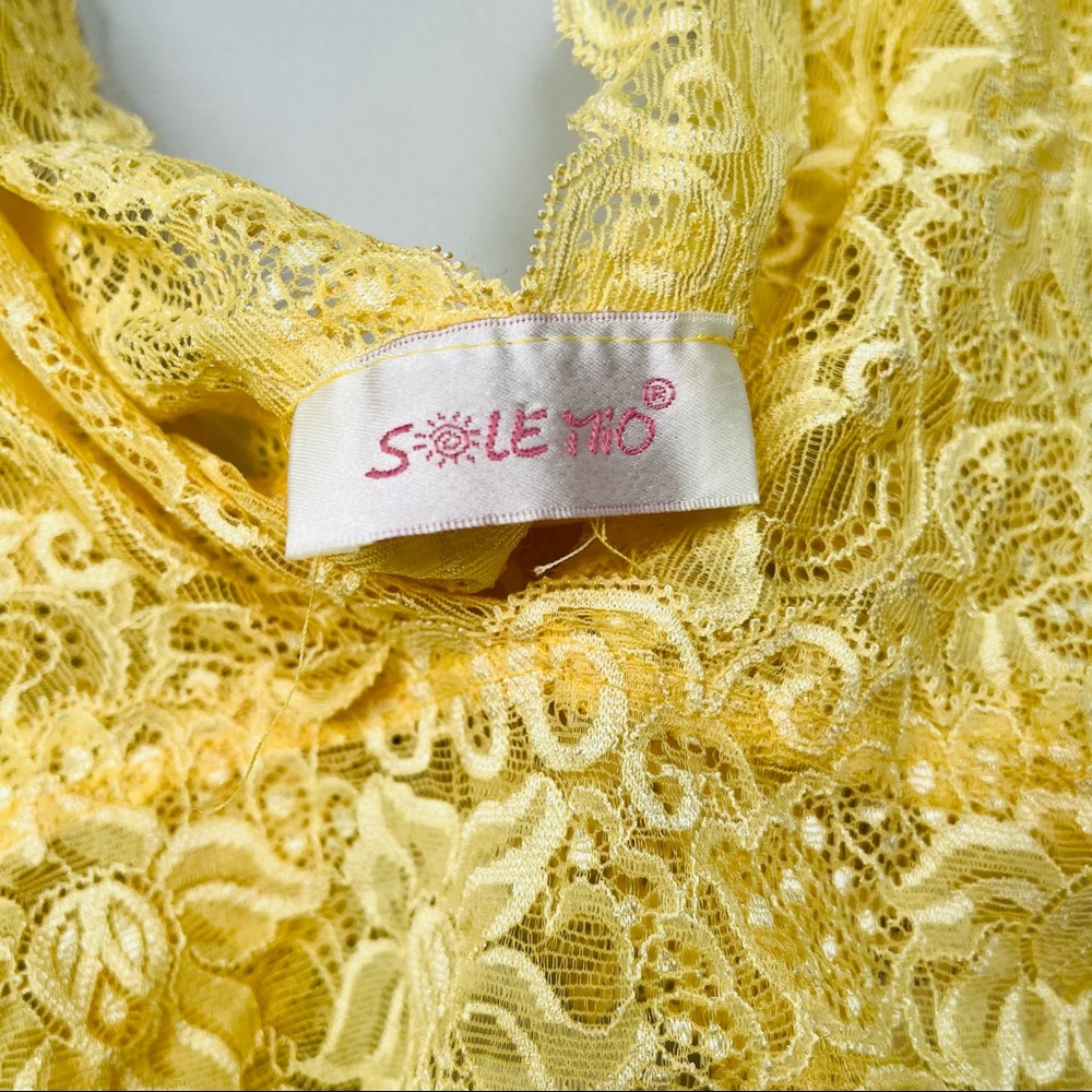Sole Mio Y2K Yellow Lace Lingerie Top - Picture 4 of 4